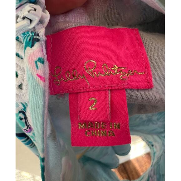 Lilly Pulitzer Toddler Dress Size 2 Blue Shift Dress - Picture 3 of 3